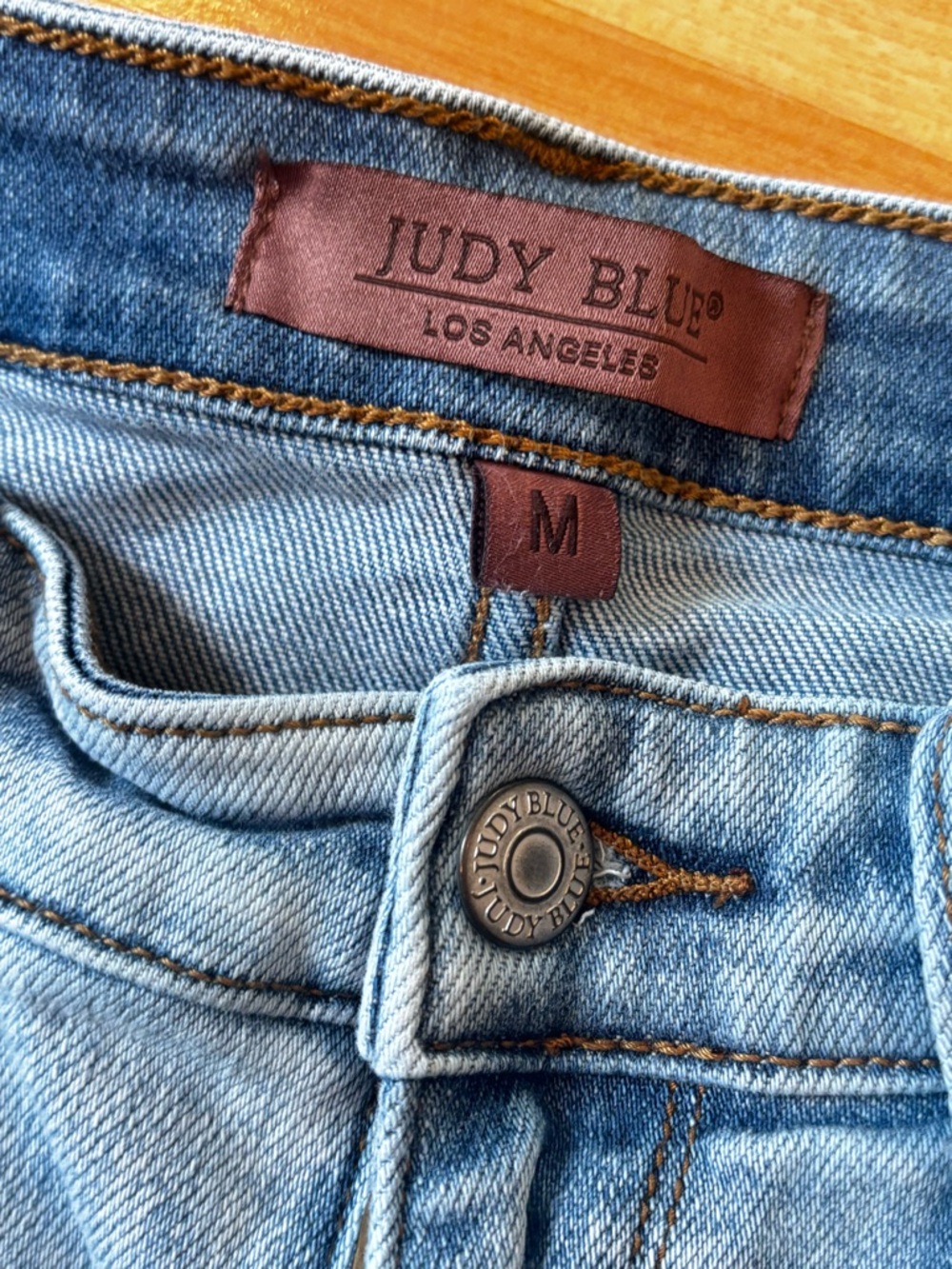 Judy Blue Faded Light Blue Denim Jean  Shorts - Picture 5 of 11
